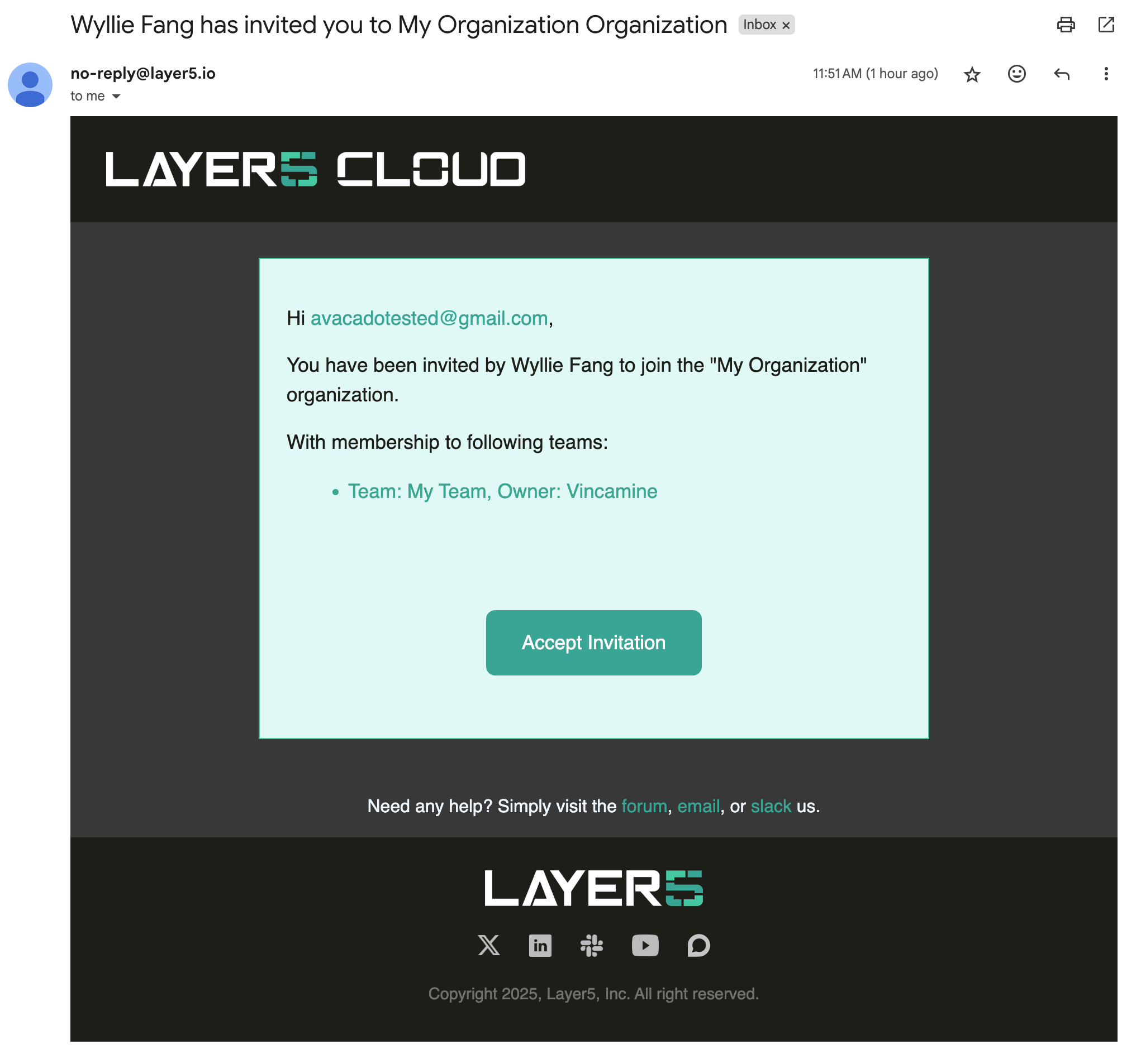 Invitation Email